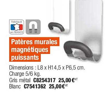 patères murales magnétiques puissants