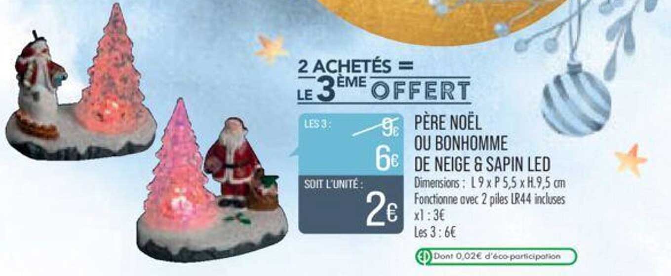père noël ou bonhomme de neige & sapin led