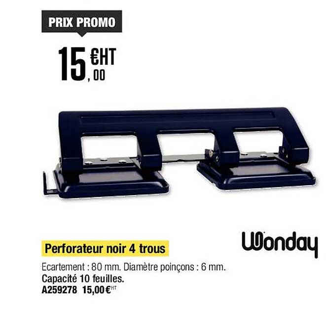 Perforateur Noir 4 Trous Wonday