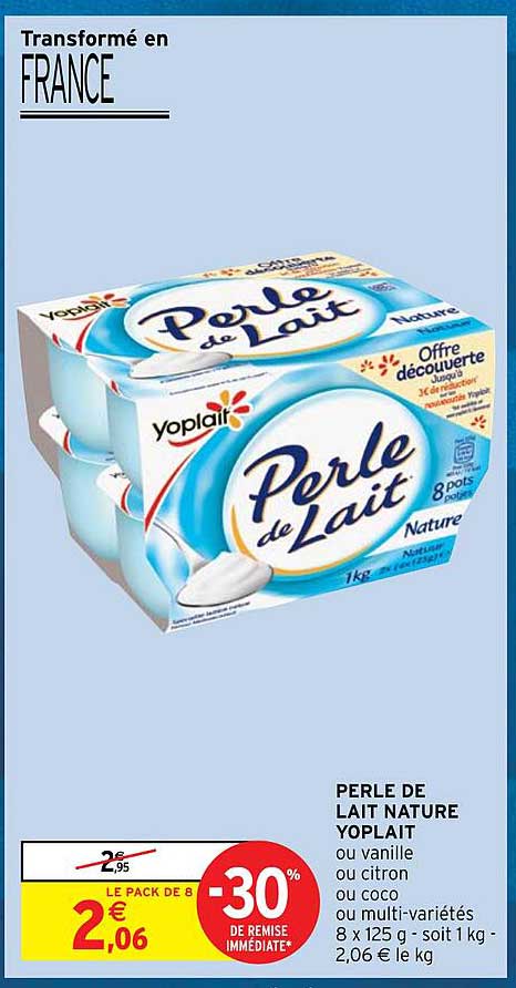 Perle De Lait Nature Yoplait