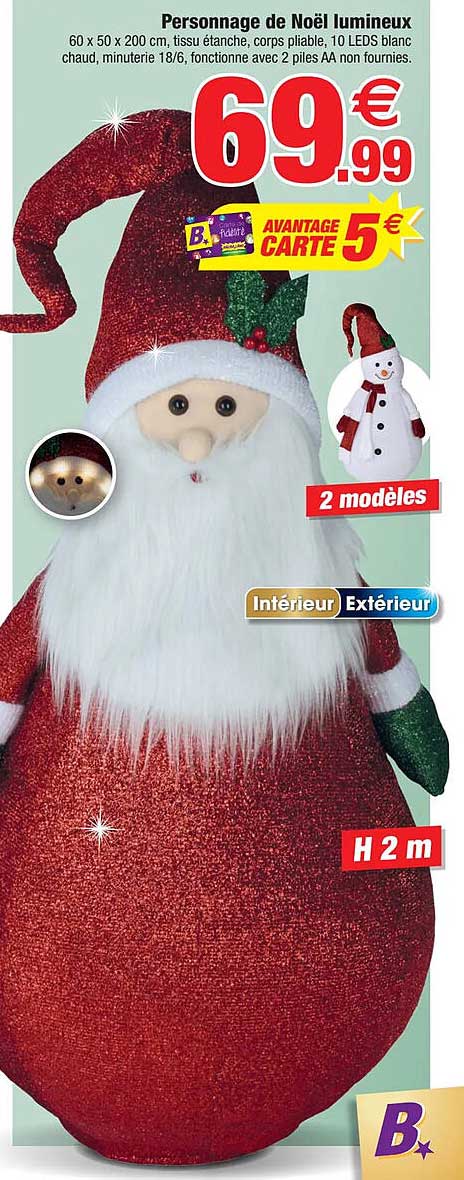 personnage de noël lumineux