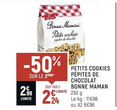 petits cookies pépites de chocolat bonne maman