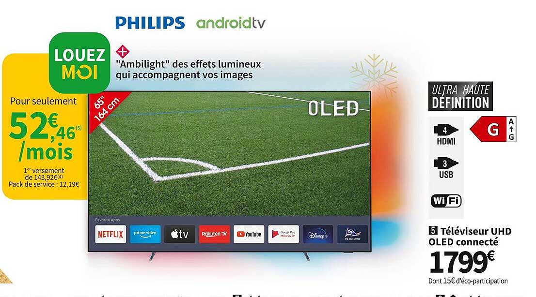 Philips Android Tv Téléviseur Uhd Oled Connecté
