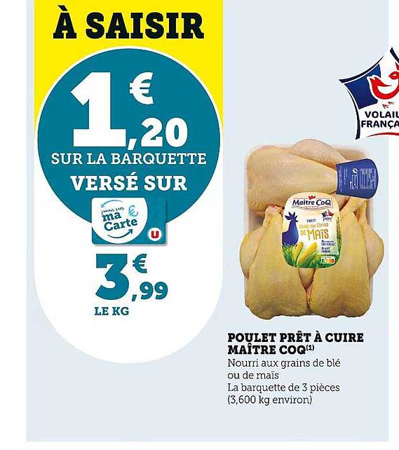 poulet prêt à cuire maître coq
