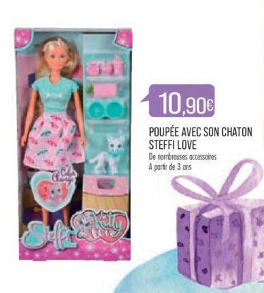 poupée avec son chaton steffi love