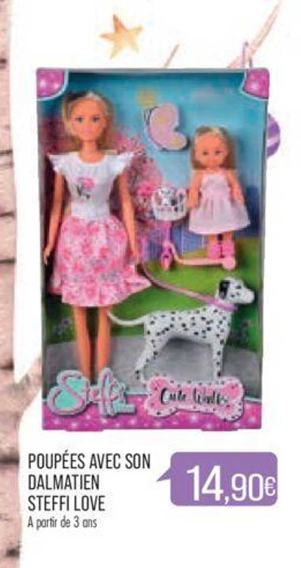 poupée avec son dalmatien steffi love