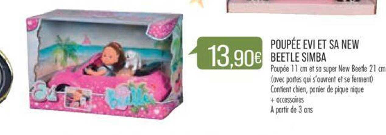 poupée evi et sa new beetle simba