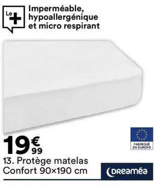 protège matelas confrot 90x190 cm dreaméa