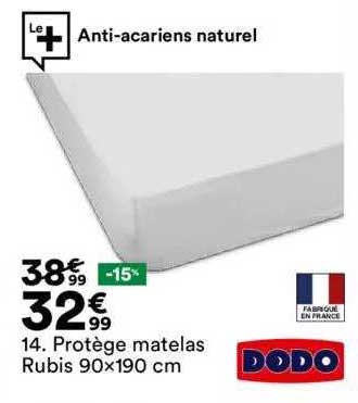protège matelas rubis 90x190 cm dodo