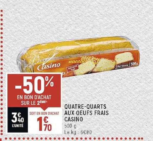 quatre-quarts aux œufs frais casino