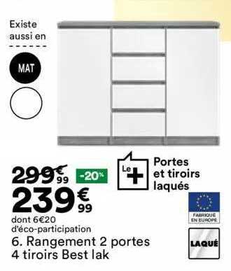 Rangement 2 Portes 4 Tiroirs Best Lak