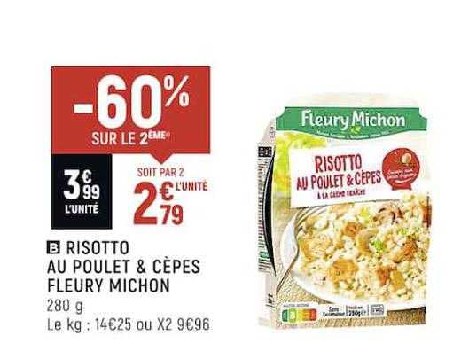 risotto au poulet & cèpes fleury michon