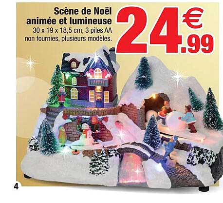 Scène De Noël Animée Et Lumineuse