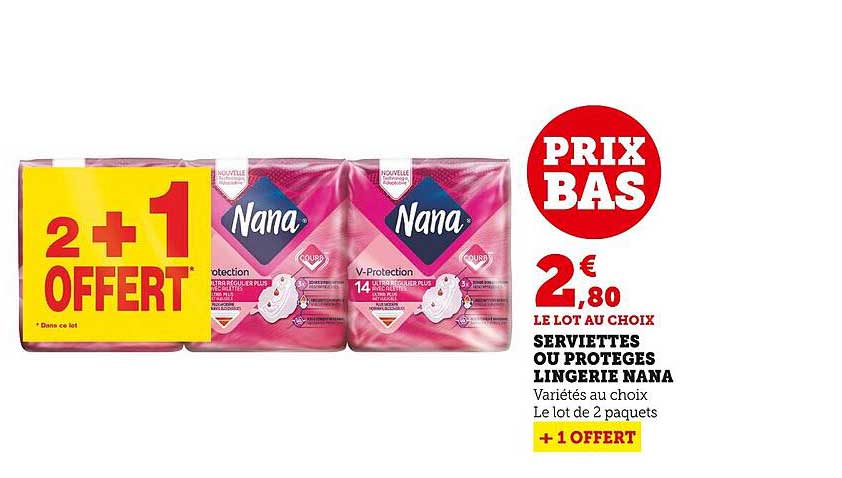 serviettes ou protèges lingerie nana