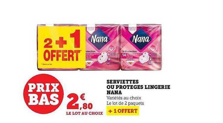 serviettes ou protèges lingerie nana