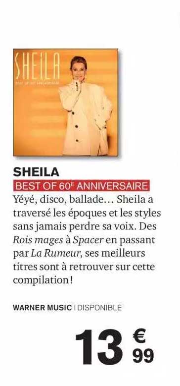 sheila best of 60e anniversaire