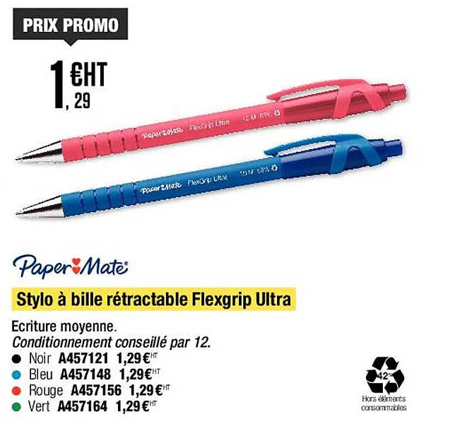 Stylo à Bille Rétractable Flexgrip Ultra Paper Mate