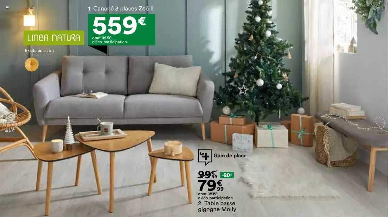 table bassse gigogne molly canapé 3 places zoé ii