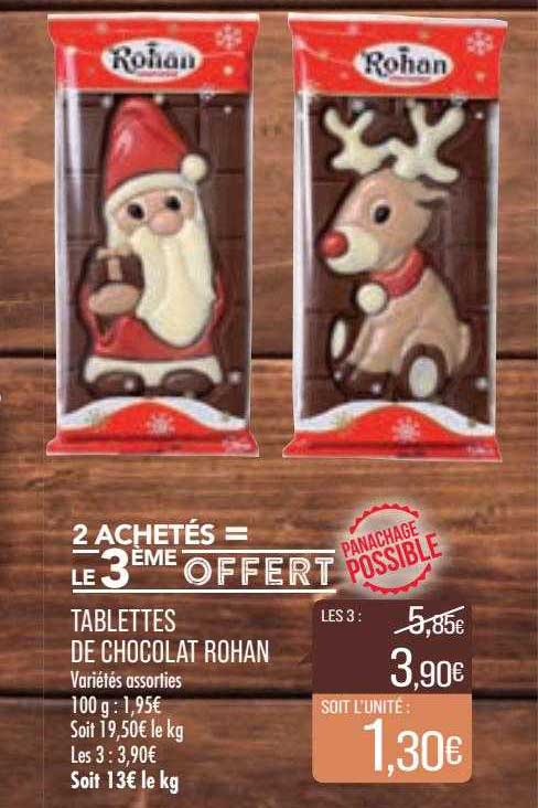 tablettes de chocolat rohan
