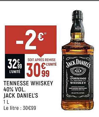 tennesse whiskey 40% vol. jack daniel's