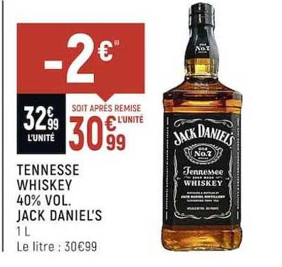 tennesse whiskey 40% vol. jack daniel's