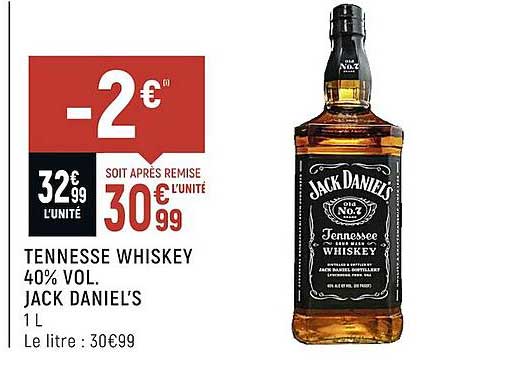 tennesse whiskey 40% vol. jack daniel's