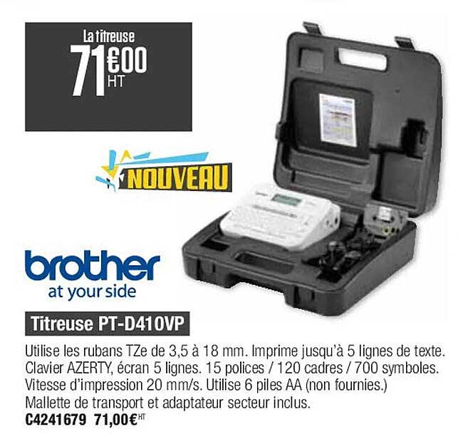 titreuse pt-d410vp brother at your side