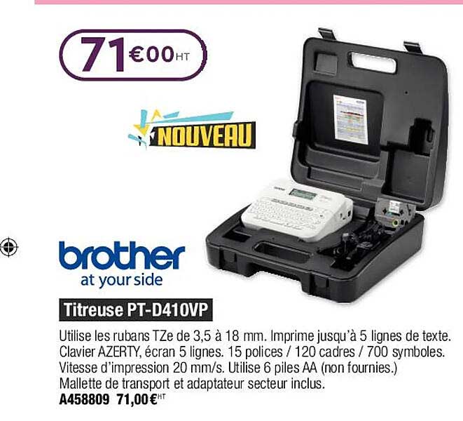 titreuse pt-d410vp brother at your side