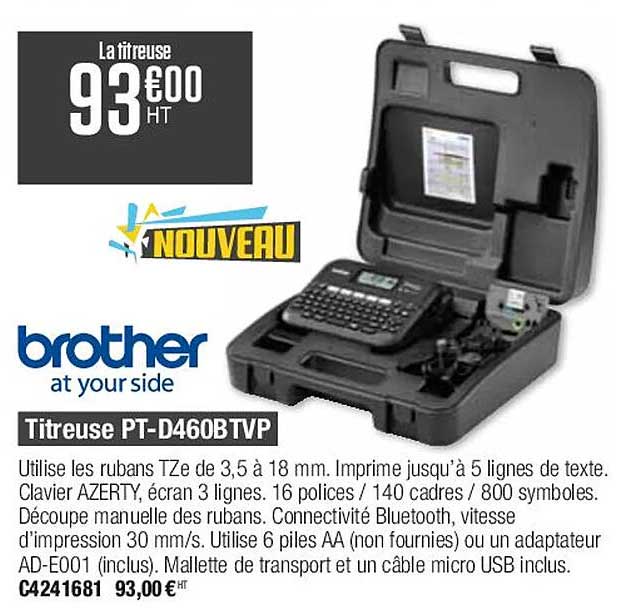 titreuse pt-d460btvp brother at your side