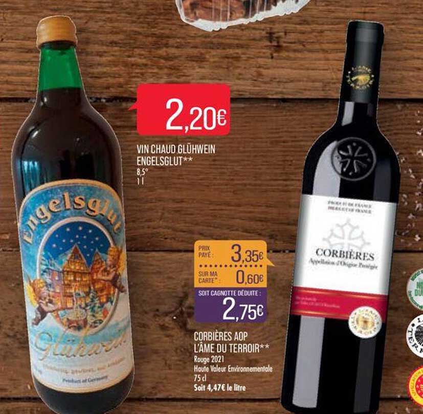 vin chaud glühwein engelsglut corbières aop l'âme du terroir rouge 2021 haute valeur environmentale