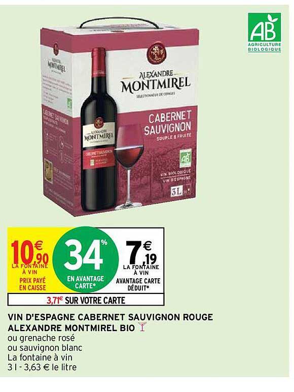 vin d'espagne cabernet sauvignon rouge alexandre montmirel bio