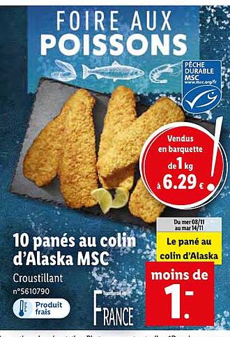 10 Panés Au Colin D'alaska Msc