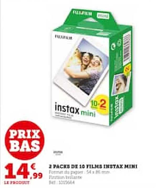 2 Packs De 10 Films Instax Mini