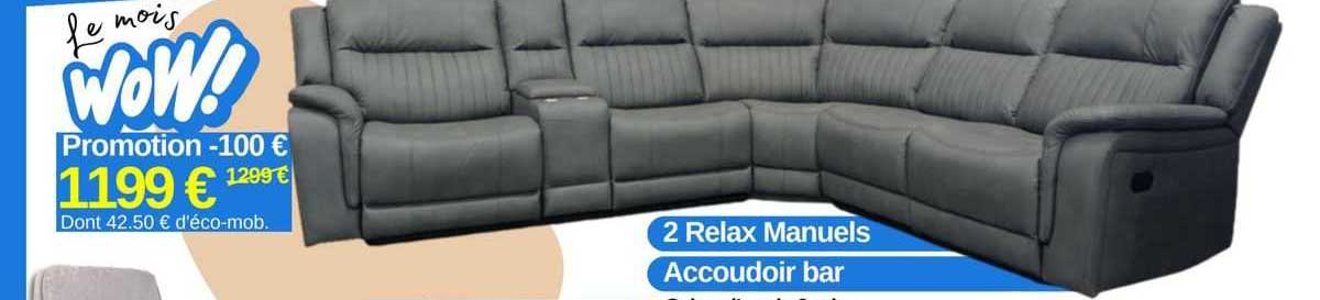 2 relax manuels, accoudoir bar