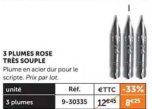 3 plumes rose très souple