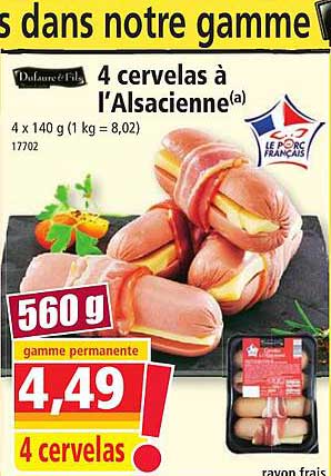 4 cervelas à l'alsacienne dufaure & fils