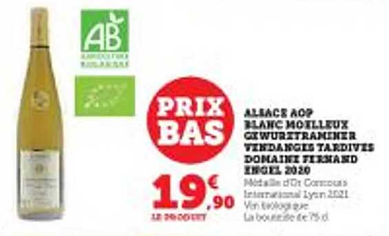 alsace aop blanc moelleux gewurztraminer vendanges tardives domaine fernand engel 2020