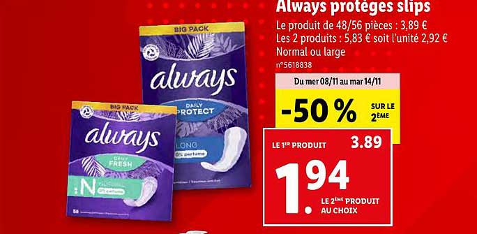 always protèges slips