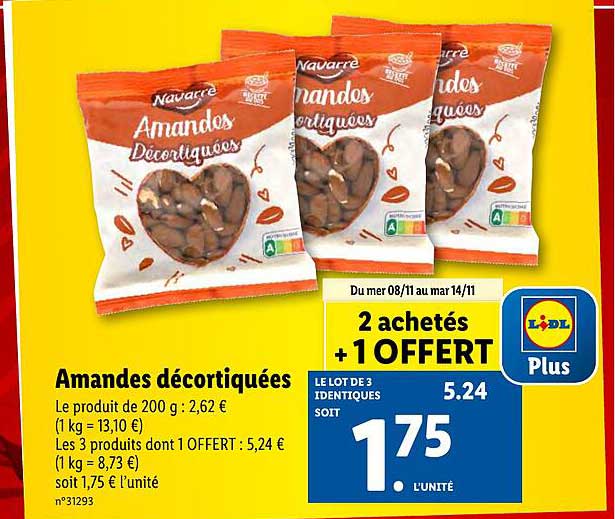 Amandes Décortiquées Navarre