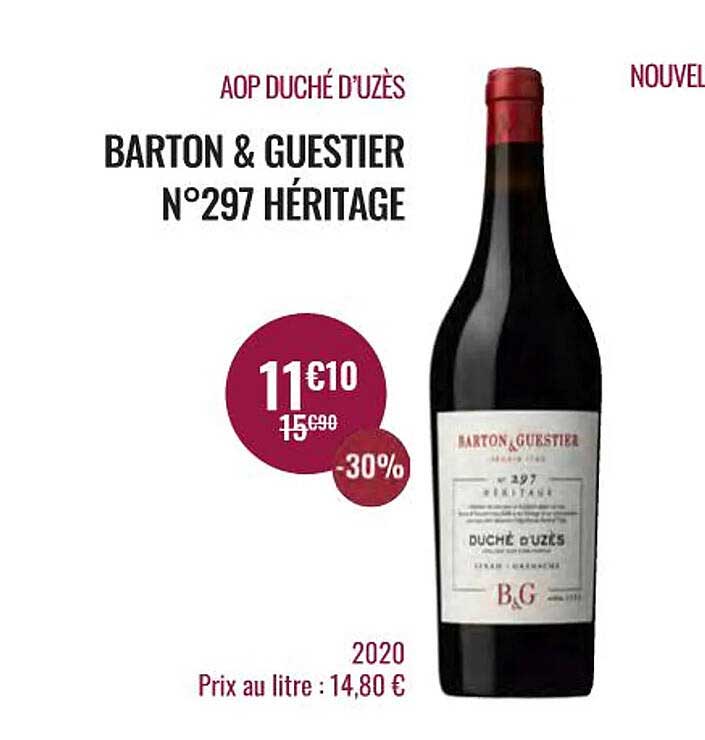 aop duché d'uzès barton & guestier n°297 héritage 2020