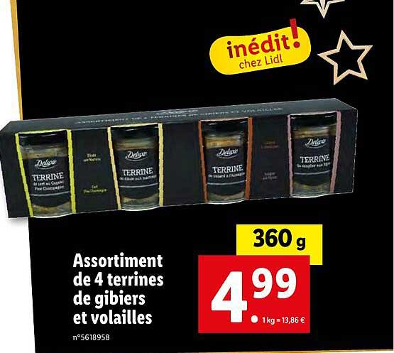 Assortiment De 4 Terrines De Gibiers Et Volailles Deluxe