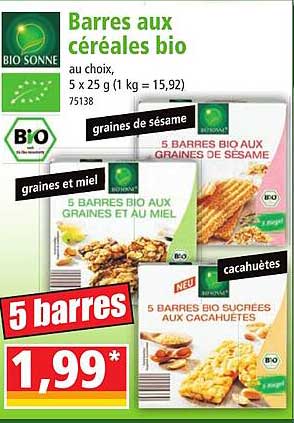 barres au céréales bio bio sonne