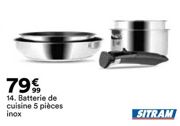 Batterie De Cuisine 5 Pièces Inox Sitram