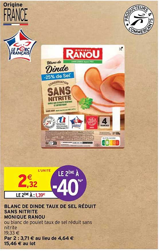 blan de dinde taux de sel réduit sans nitrite monique ranou