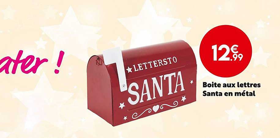 boîte aux lettres santa en métal
