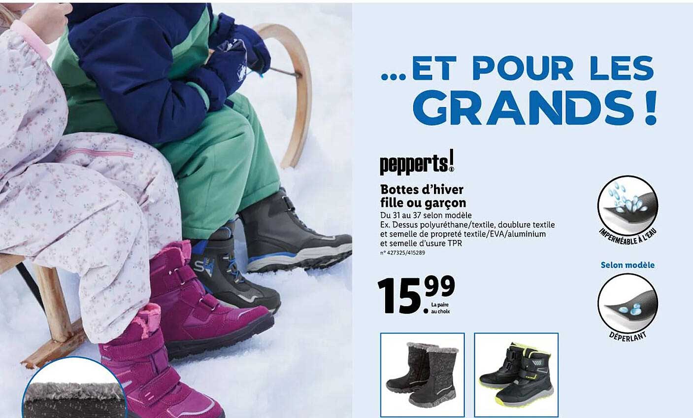bottes d'hiver fille ou garçon pepperts!