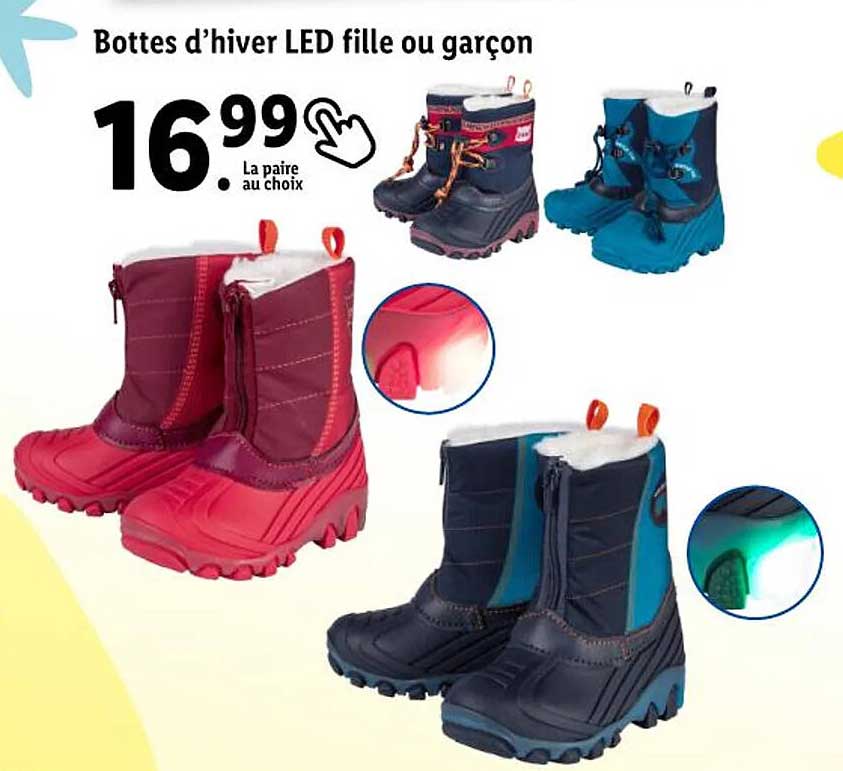 bottes d'hiver led fille ou garçon