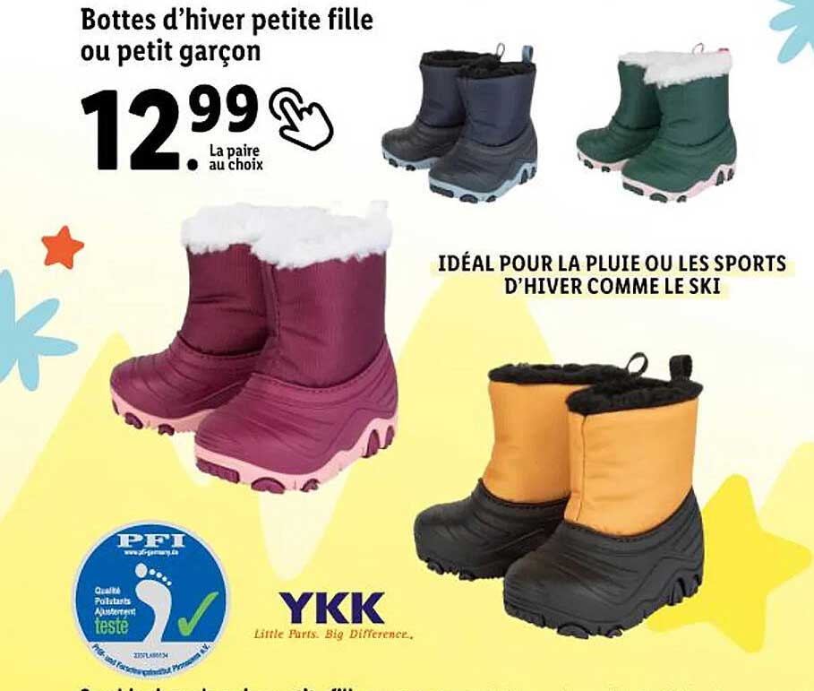bottes d'hiver petite fille ou petit garçon