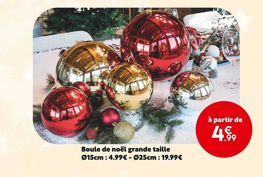 boule de noël grande taille ø15 cm - ø25 cm