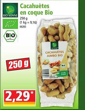 cacahuètes en coque bio bio sonne